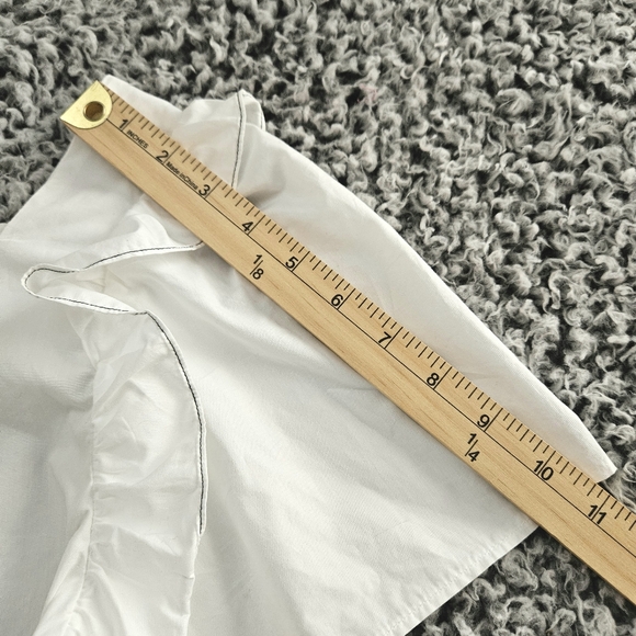 Zara Girls White Cotton Top 13-14 Large Short Sleeve Ruffled Summer Blouse - Picture 9 of 10